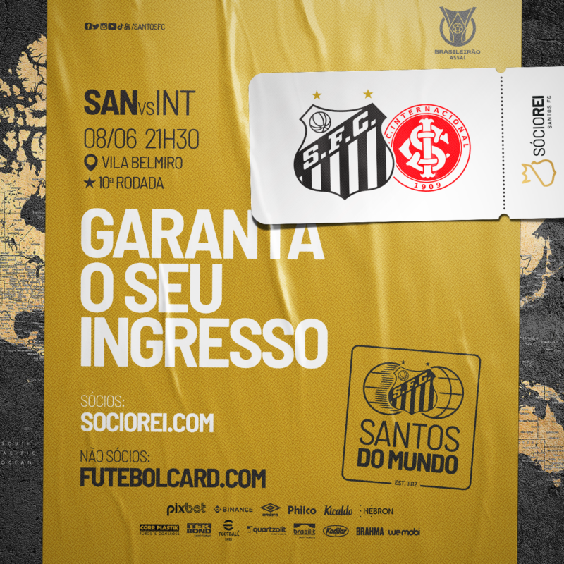 Venda de ingressos para Santos FC x SC Internacional, pelo Campeonato ...