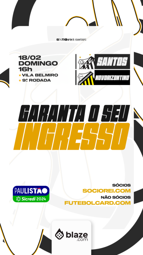 Venda de ingressos para a partida entre Santos FC e Novorizontino ...