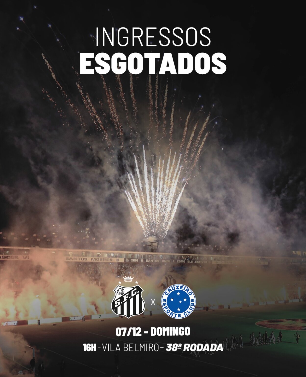 Ingressos esgotados para Santos FC X Cruzeiro - Santos Futebol Clube